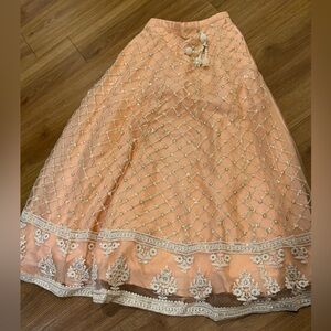 Elegant Peach Embroidered and Beaded Lehenga for Girls